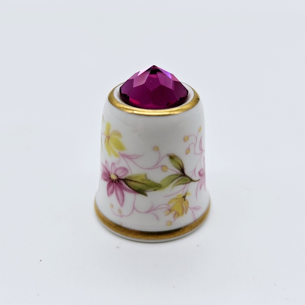 SUTHERLAND | Swarovski Prestige Crystal fine bone china floral flower thimble